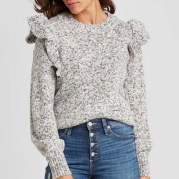 Universal Thread Sweaters - Universal Thread Ruffle Shoulder Sweater